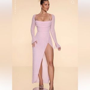 Oh Polly Ehampel Embellished Cowl Neck Maxi Dress